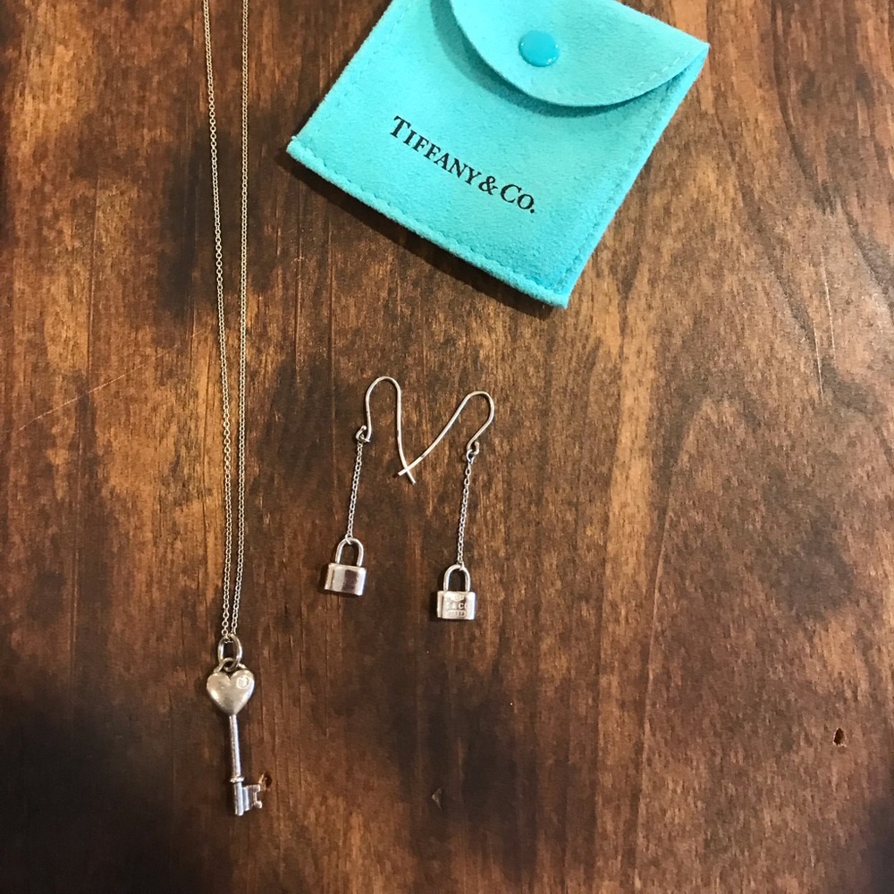 Authentic Tiffany and Co necklace and earrings set